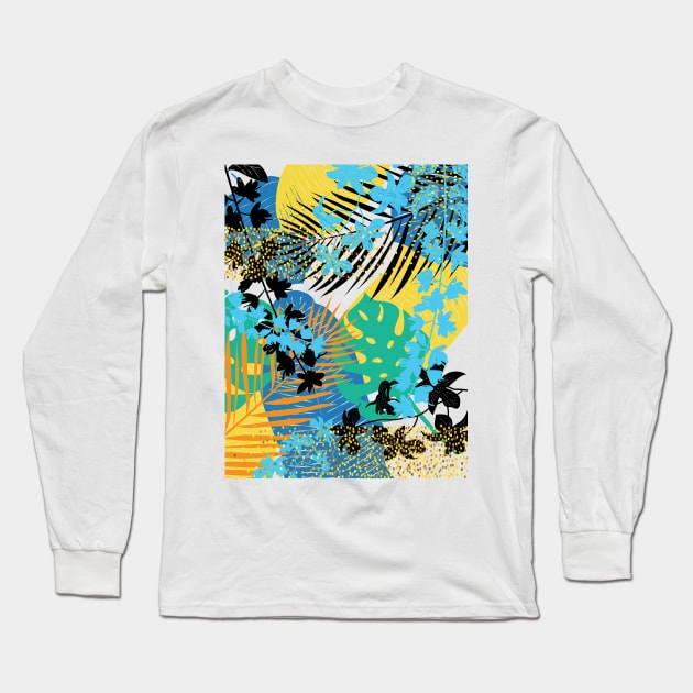 Tropical Leaves Long Sleeve T-Shirt by SWON Design